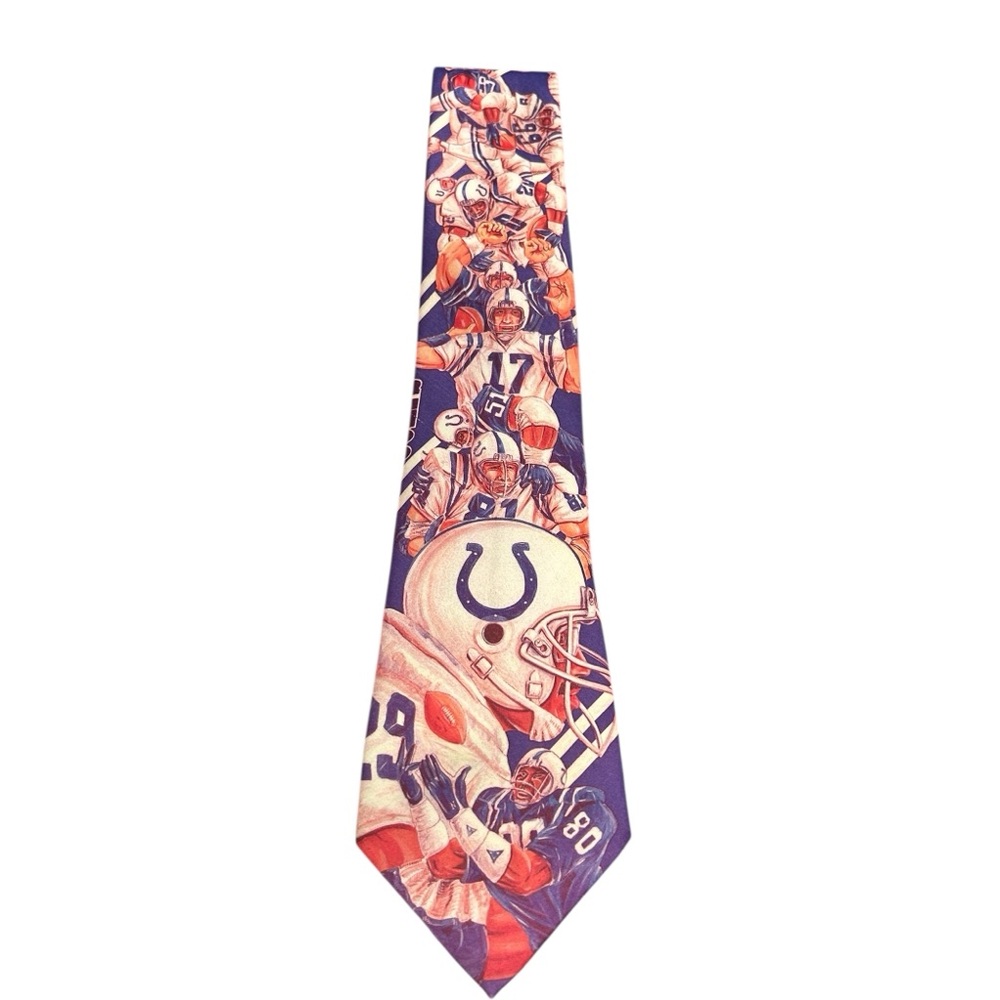 Ralph Marlin Vintage NFL Blue and White Indianapolis Colts Tie
